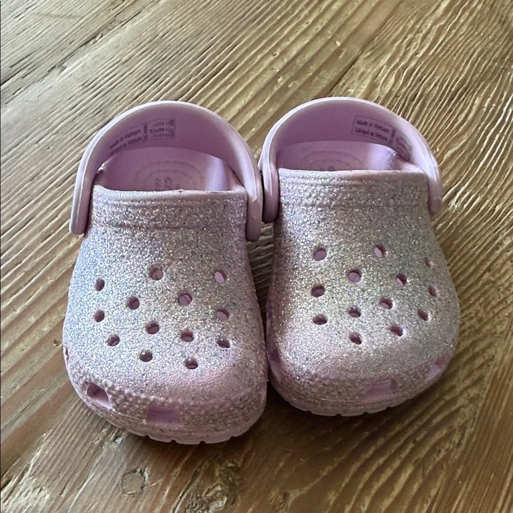 CROCS Sparkly Pink Kids Sandals
